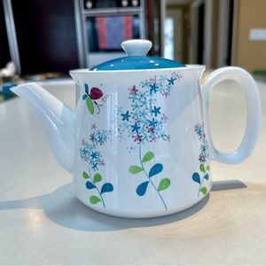 Vintage Mid Century National Potteries Lilac Time Ceramic Teapot